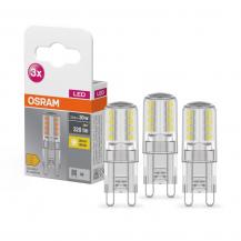 3er Pack OSRAM LED PIN mit G9-Sockel 2,6W wie 30 Watt warmweißes Licht